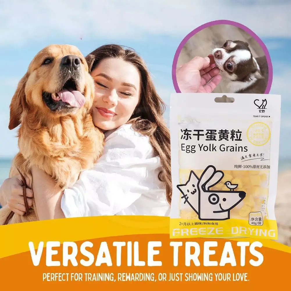 40g Freeze Dried Egg Yolk Granules Beautify Smoothing Hair Cat Pets Freeze-dried Safe To Snacks Food Cat Pet Healthy N9D8 - Image 2