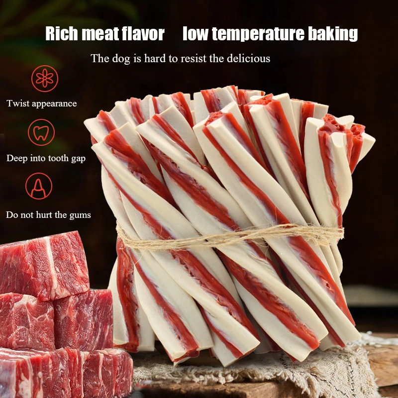 Grinding stick dog snacks pet bite-resistant tooth cleaning bone head bite Ji 300g Chai dog small and medium-sized pet halitosis - Image 3