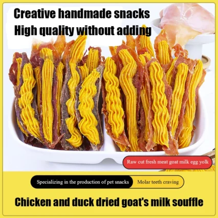 Pet dog dog snacks without chicken duck dried goat milk souffle 500g beauty hair calcium supplement