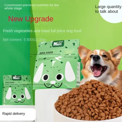 1 Bag Fresh Vegetable and Meat Dog Food 1.5kg 500g Bagged All-Stage Nutritional Dogs Foods Universal Wholesale