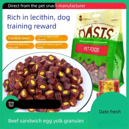 Pet food dog snacks grinding teeth cleaning beef sandwich real egg yolk 500g dog training reward