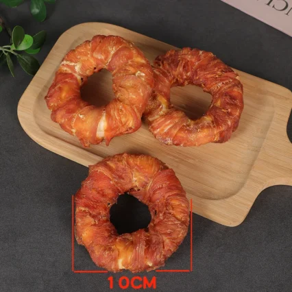 Dog Snacks Chicken Donuts Grinding Teeth Cleansing Golden Hair Husky Pet Snacks Dog Cheat Gum to Remove Tartal and Halitosis